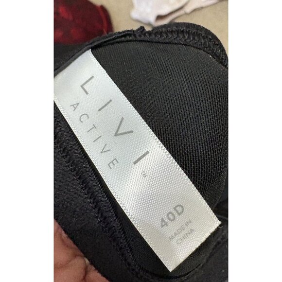 LIVI Active Plus Size 40D Black Gray Max Support Wicking Underwire Sports Bra - Picture 3 of 3